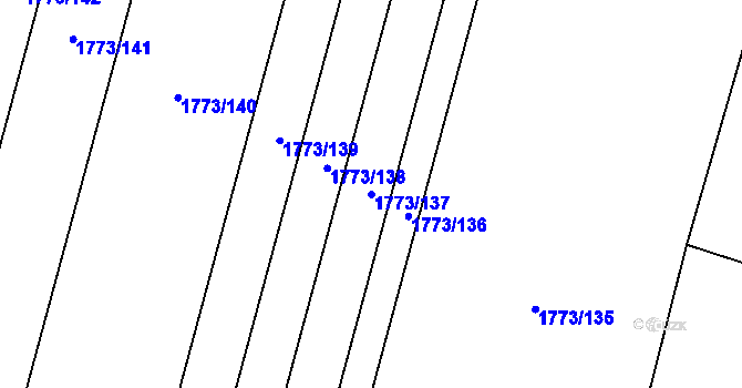 Parcela st. 1773/137 v KÚ Hlohovec, Katastrální mapa