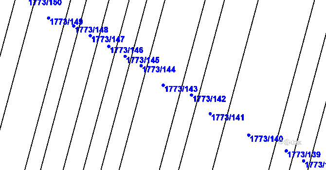 Parcela st. 1773/143 v KÚ Hlohovec, Katastrální mapa