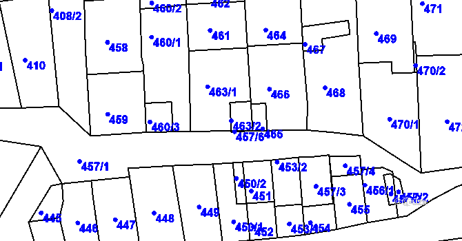 Parcela st. 463/2 v KÚ Hlohovec, Katastrální mapa