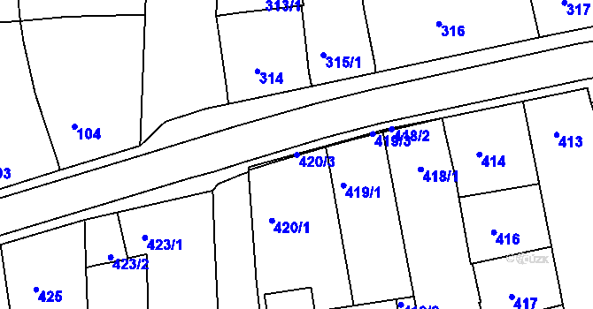 Parcela st. 420/3 v KÚ Hlohovec, Katastrální mapa