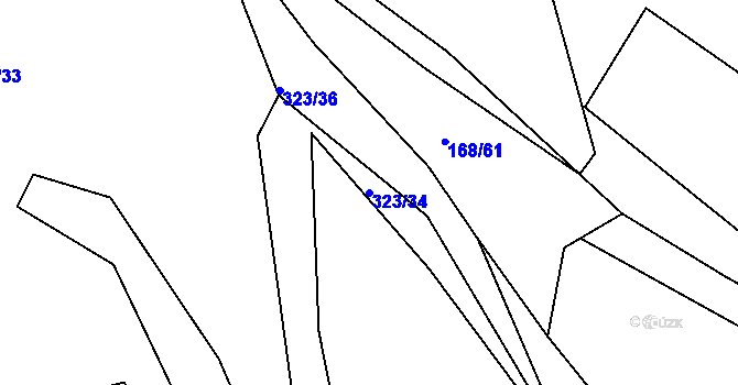 Parcela st. 323/34 v KÚ Mostiště u Hlohovic, Katastrální mapa