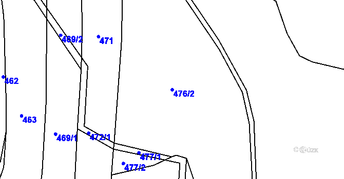 Parcela st. 476/2 v KÚ Hlubočec, Katastrální mapa