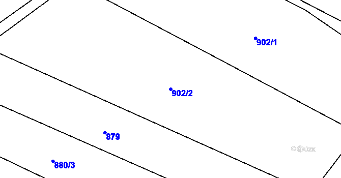 Parcela st. 902/2 v KÚ Hlubočec, Katastrální mapa