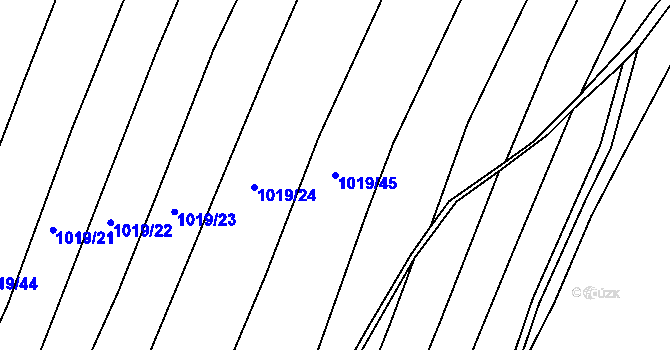 Parcela st. 1019/45 v KÚ Hlubočec, Katastrální mapa
