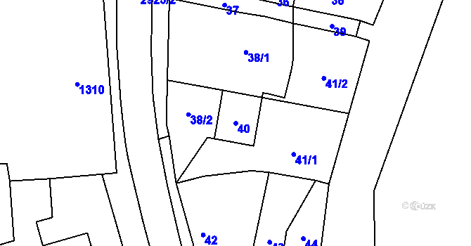 Parcela st. 40 v KÚ Hlubočky, Katastrální mapa