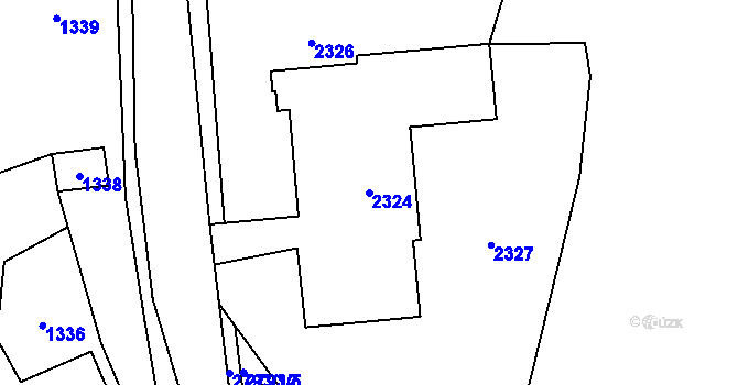 Parcela st. 2324 v KÚ Hlubočky, Katastrální mapa