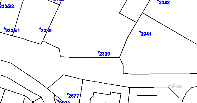 Parcela st. 2339 v KÚ Hlubočky, Katastrální mapa