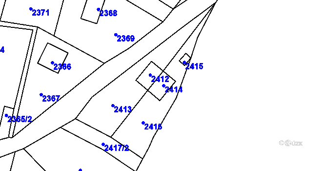 Parcela st. 2414 v KÚ Hlubočky, Katastrální mapa