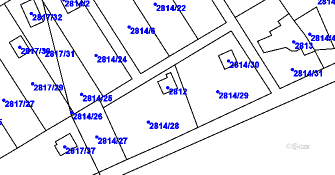 Parcela st. 2812 v KÚ Hlubočky, Katastrální mapa