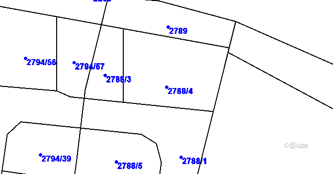Parcela st. 2788/4 v KÚ Hlubočky, Katastrální mapa