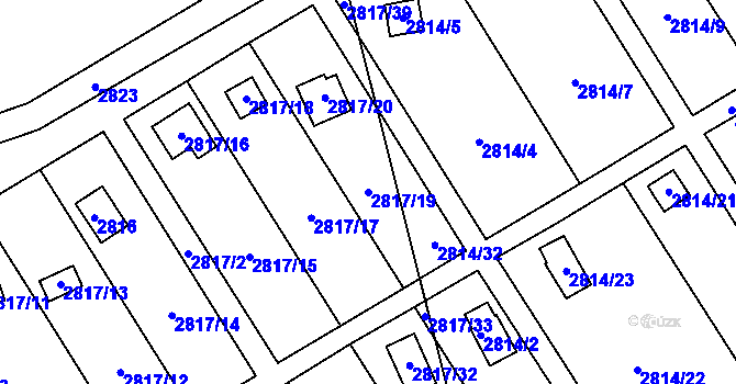 Parcela st. 2817/19 v KÚ Hlubočky, Katastrální mapa