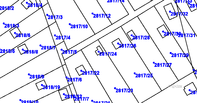 Parcela st. 2817/24 v KÚ Hlubočky, Katastrální mapa