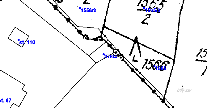 Parcela st. 378/4 v KÚ Hluboká u Krucemburku, Katastrální mapa