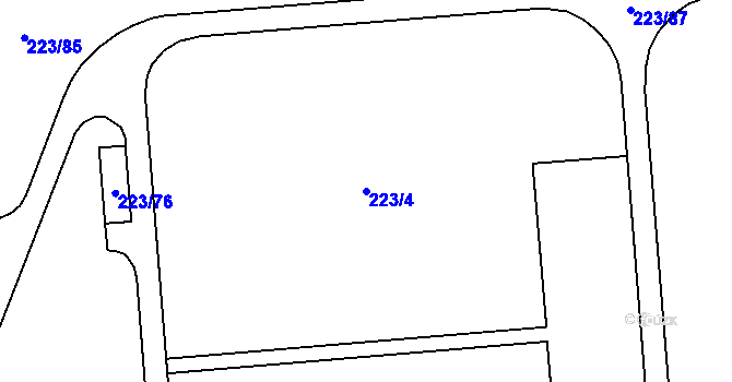 Parcela st. 223/4 v KÚ Bavorovice, Katastrální mapa