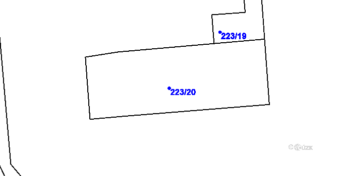 Parcela st. 223/20 v KÚ Bavorovice, Katastrální mapa