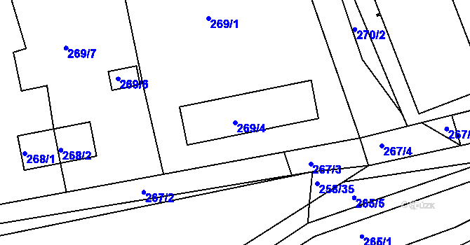Parcela st. 269/4 v KÚ Bavorovice, Katastrální mapa