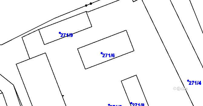 Parcela st. 271/6 v KÚ Bavorovice, Katastrální mapa
