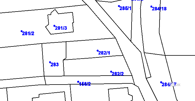 Parcela st. 282/1 v KÚ Bavorovice, Katastrální mapa