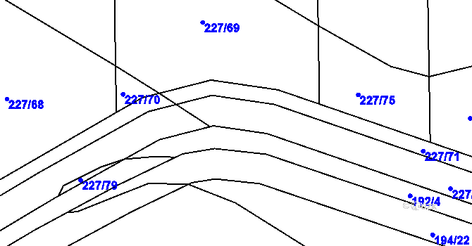 Parcela st. 227/19 v KÚ Bavorovice, Katastrální mapa