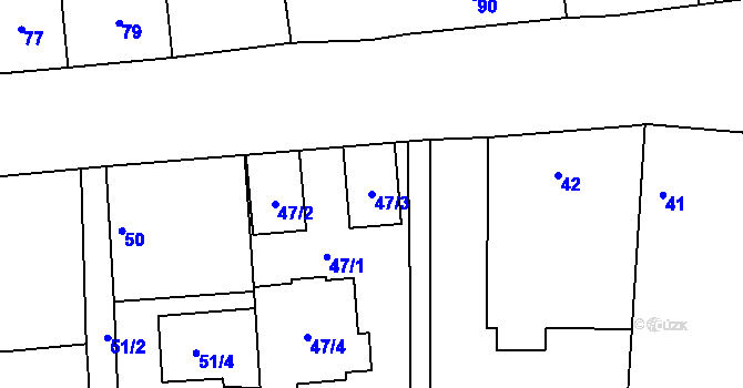Parcela st. 47/3 v KÚ Bavorovice, Katastrální mapa