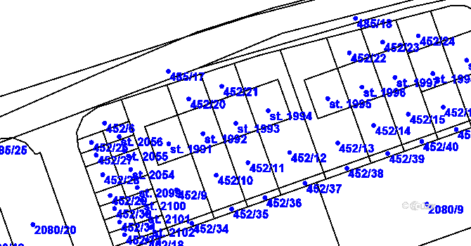 Parcela st. 1993 v KÚ Hluboká nad Vltavou, Katastrální mapa