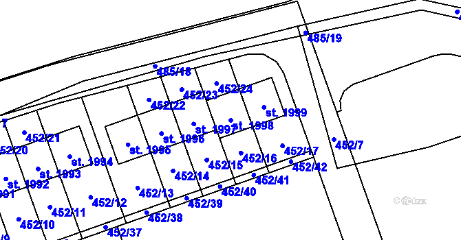 Parcela st. 1998 v KÚ Hluboká nad Vltavou, Katastrální mapa
