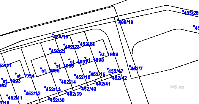 Parcela st. 1999 v KÚ Hluboká nad Vltavou, Katastrální mapa