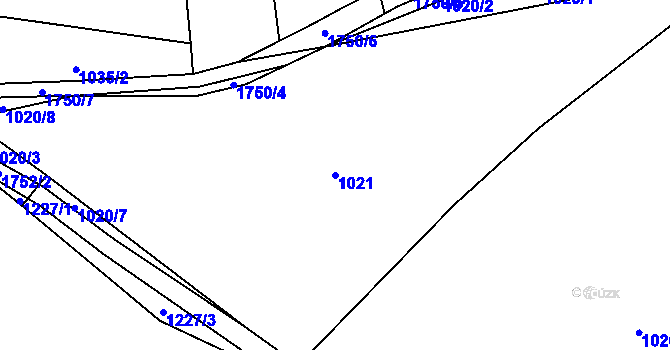Parcela st. 1021 v KÚ Hluboká nad Vltavou, Katastrální mapa