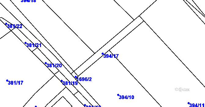 Parcela st. 394/17 v KÚ Hluboká nad Vltavou, Katastrální mapa