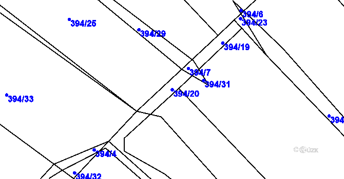 Parcela st. 394/20 v KÚ Hluboká nad Vltavou, Katastrální mapa