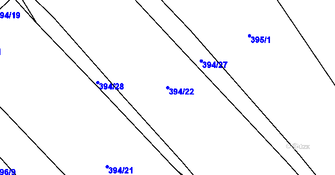 Parcela st. 394/22 v KÚ Hluboká nad Vltavou, Katastrální mapa