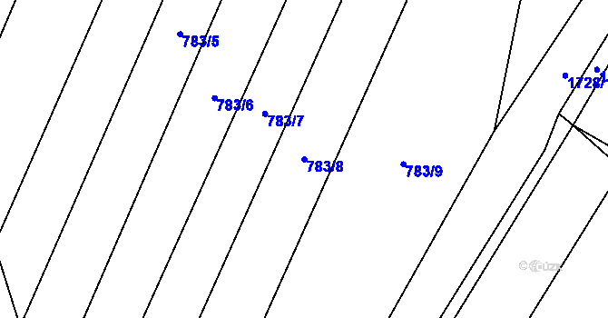 Parcela st. 783/8 v KÚ Hluboká nad Vltavou, Katastrální mapa