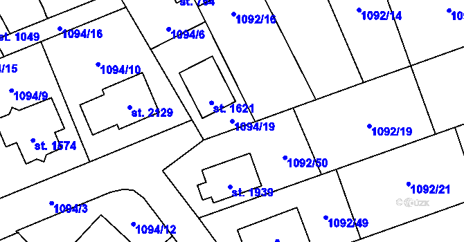 Parcela st. 1094/19 v KÚ Hluboká nad Vltavou, Katastrální mapa