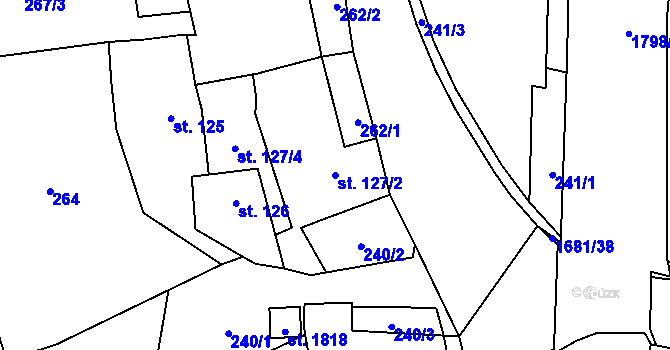 Parcela st. 127/2 v KÚ Hluboká nad Vltavou, Katastrální mapa
