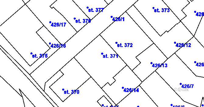 Parcela st. 371 v KÚ Hluboká nad Vltavou, Katastrální mapa