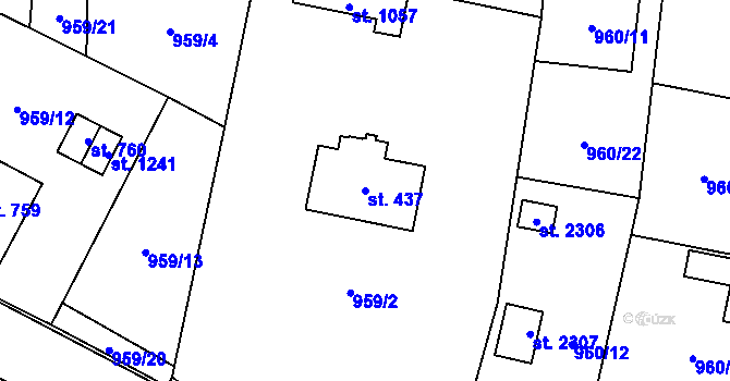 Parcela st. 437 v KÚ Hluboká nad Vltavou, Katastrální mapa