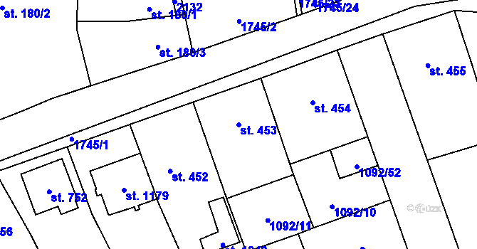 Parcela st. 453 v KÚ Hluboká nad Vltavou, Katastrální mapa