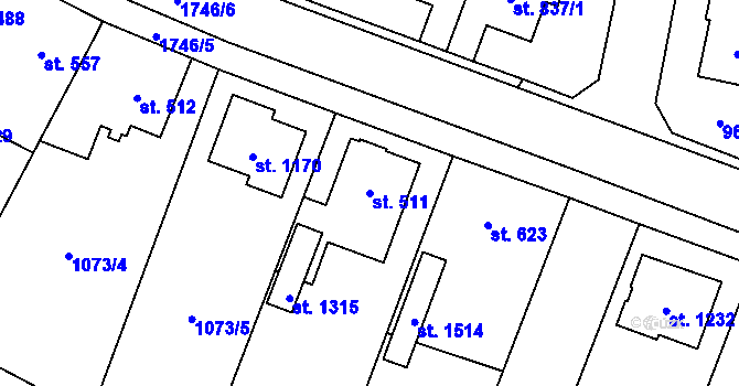 Parcela st. 511 v KÚ Hluboká nad Vltavou, Katastrální mapa