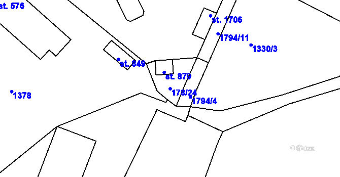 Parcela st. 178/24 v KÚ Hluboká nad Vltavou, Katastrální mapa