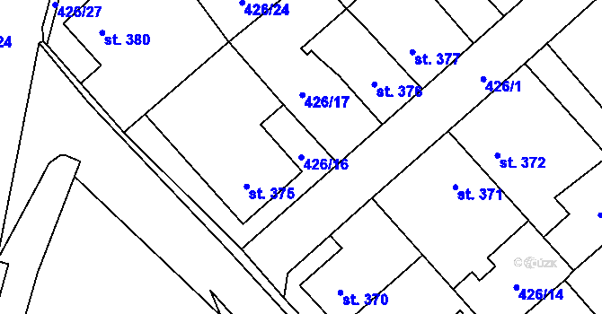 Parcela st. 426/16 v KÚ Hluboká nad Vltavou, Katastrální mapa