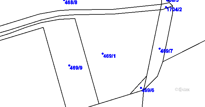 Parcela st. 469/1 v KÚ Hluboká nad Vltavou, Katastrální mapa