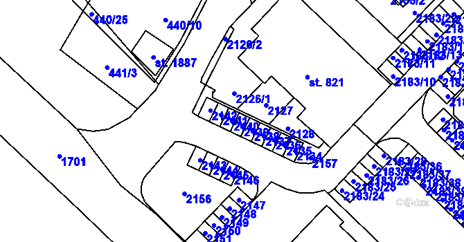 Parcela st. 2140 v KÚ Hluboká nad Vltavou, Katastrální mapa