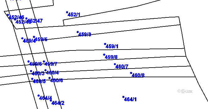Parcela st. 459/8 v KÚ Hluboká nad Vltavou, Katastrální mapa