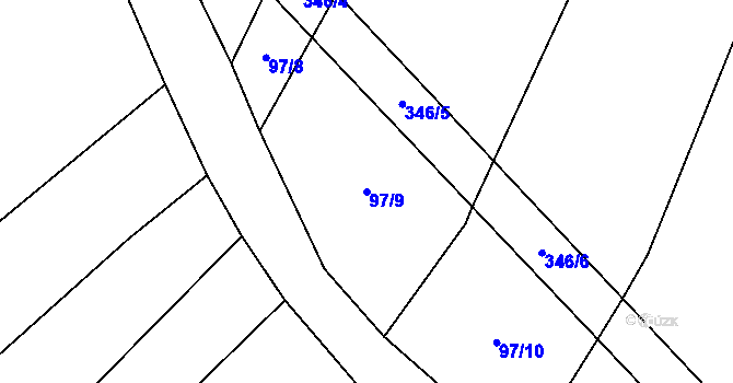 Parcela st. 97/9 v KÚ Munice, Katastrální mapa