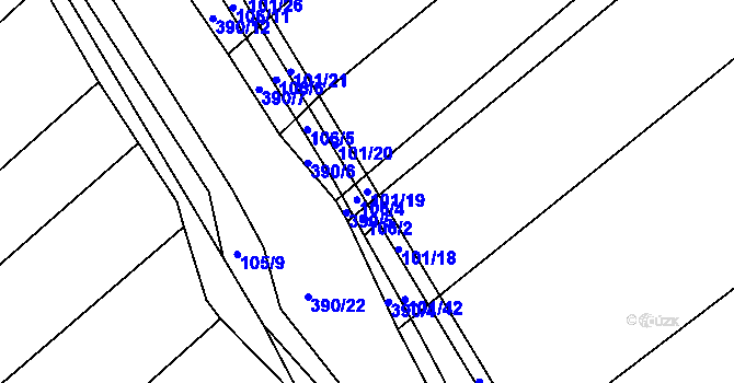 Parcela st. 101/19 v KÚ Munice, Katastrální mapa