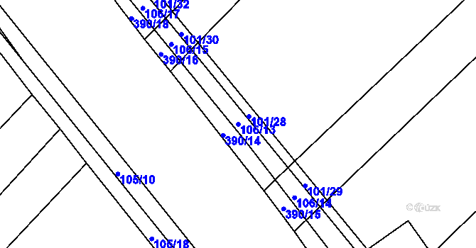Parcela st. 106/13 v KÚ Munice, Katastrální mapa