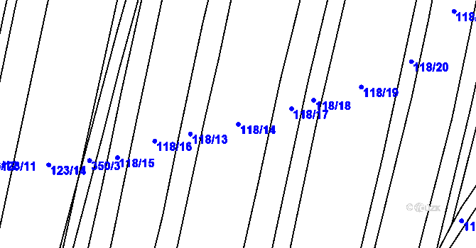 Parcela st. 118/14 v KÚ Munice, Katastrální mapa