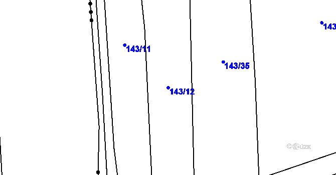 Parcela st. 143/12 v KÚ Munice, Katastrální mapa