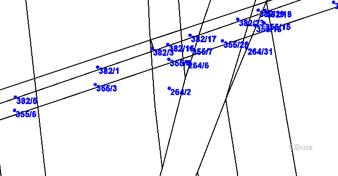 Parcela st. 264/2 v KÚ Munice, Katastrální mapa