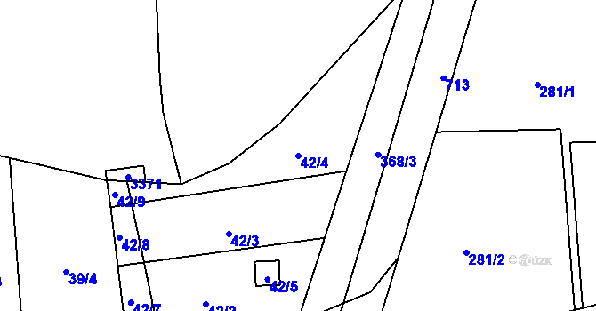 Parcela st. 42/4 v KÚ Munice, Katastrální mapa